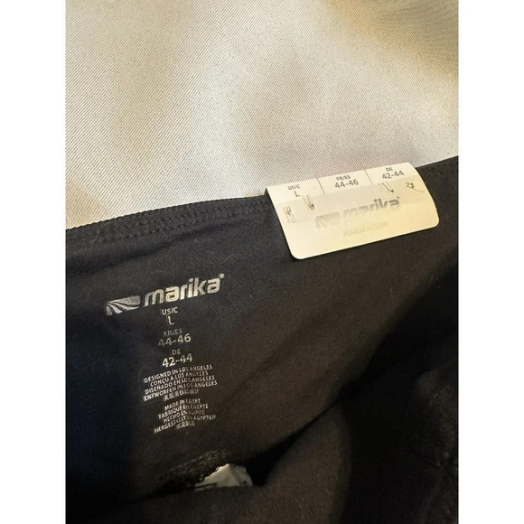 MARIKA Tummy Control Leggings Coolmax Gusset Heathered Mesh Low Leg Panel Neiman - Picture 4 of 11